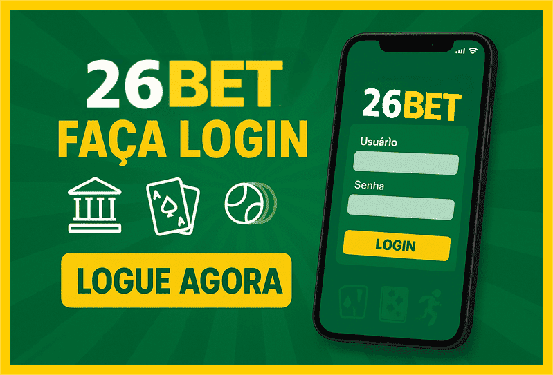 Imagem destacando login seguro na 26BET para novos usuários